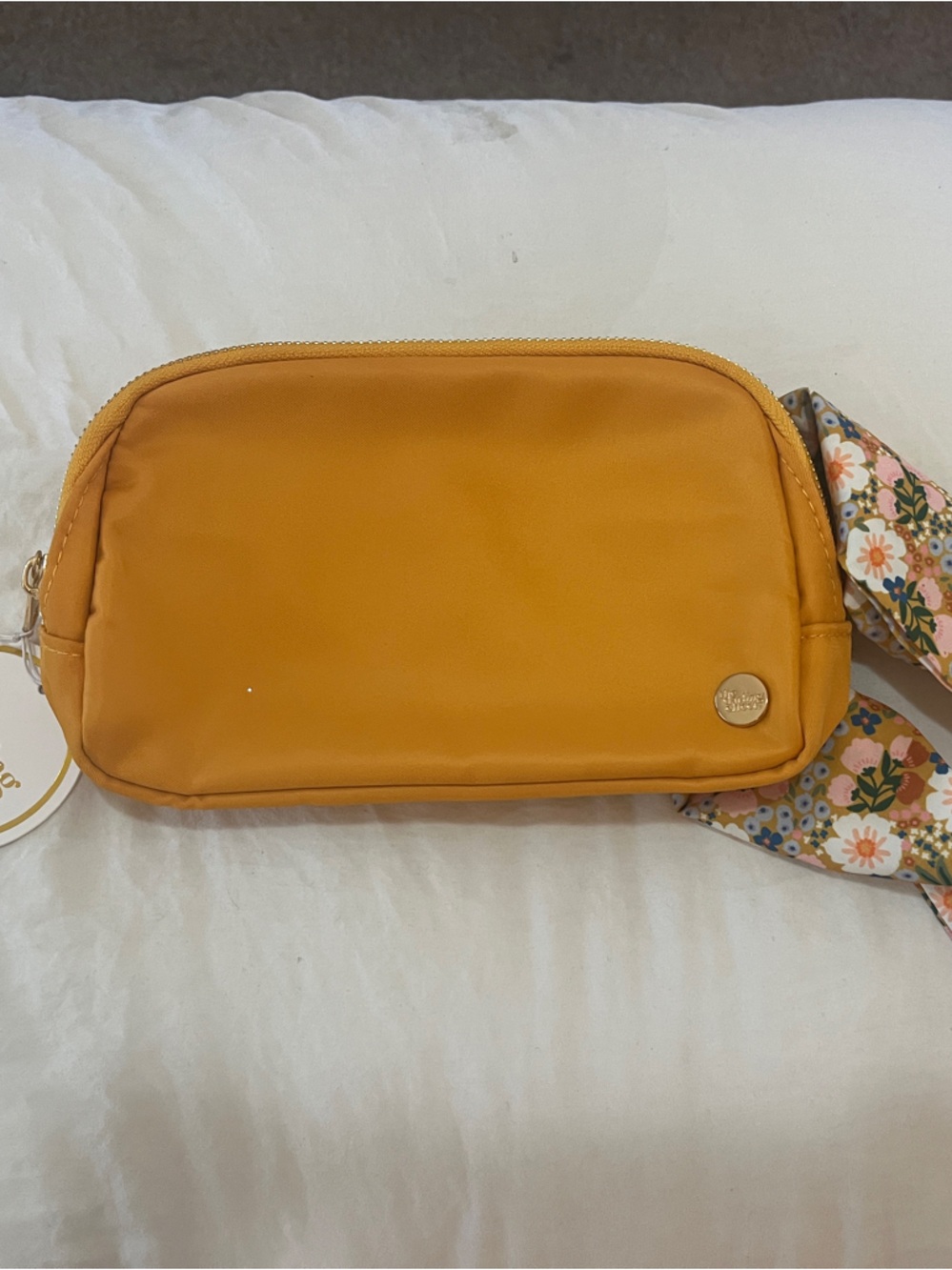 The Darling Effect mustard crossbody bag